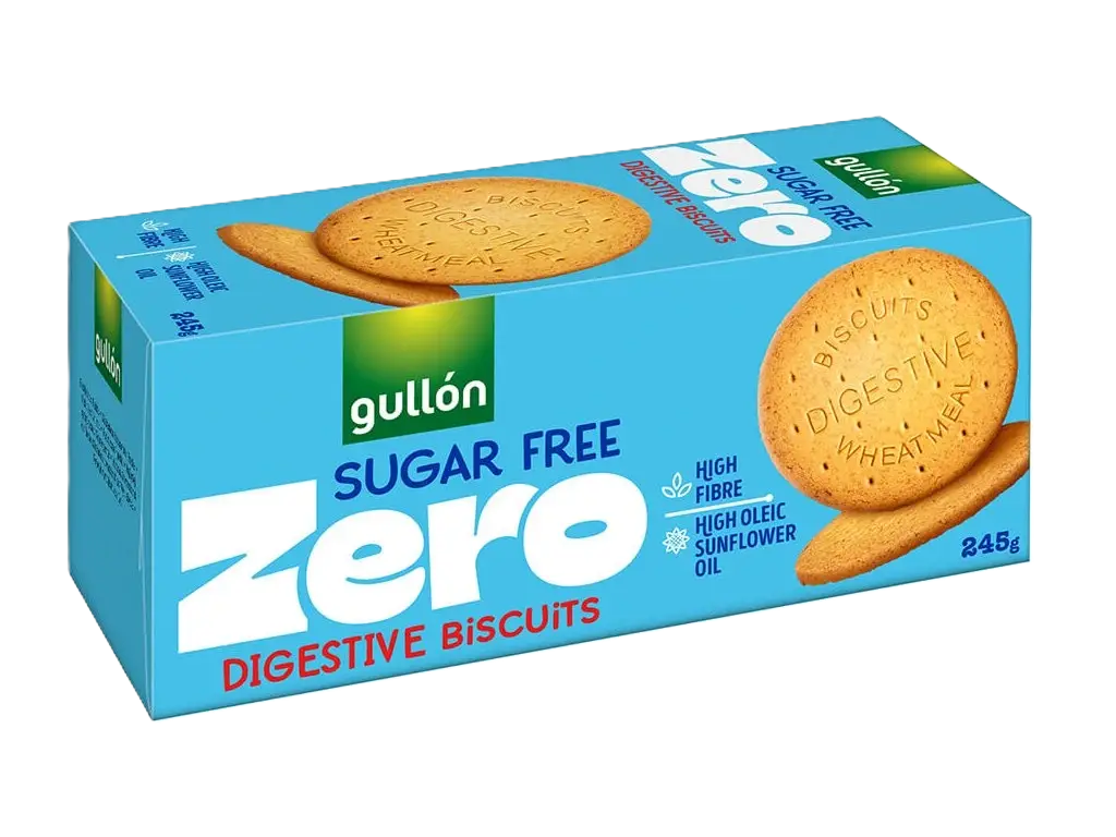 Gullon Digestive teljes kiőrlésű keksz, cukormentes, édesítőszerekkel, 245 g