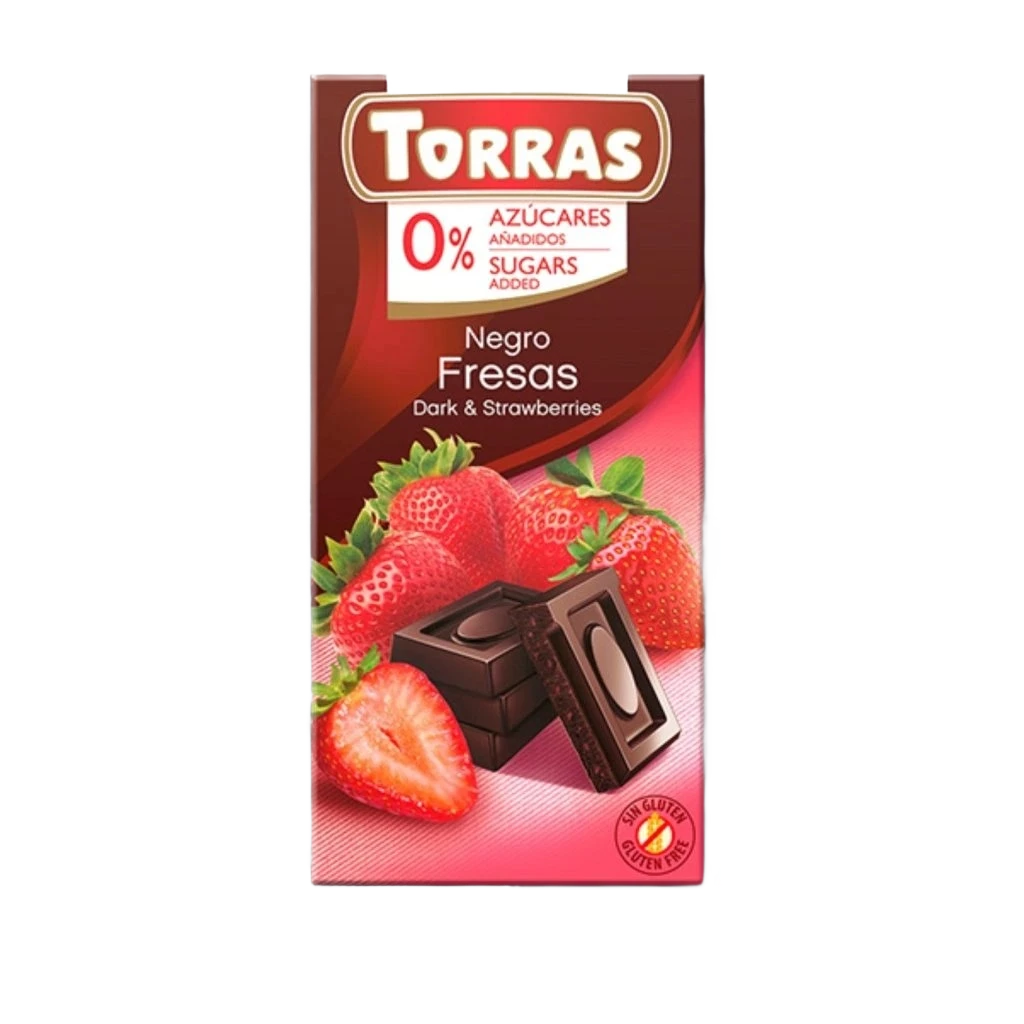 Torras keserű csokoládé eperrel 75 g