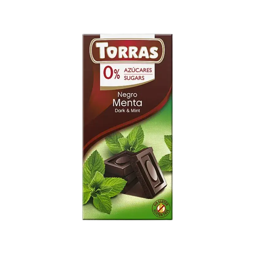 Torras keserű csokoládé mentával 75 g (cukormentes)