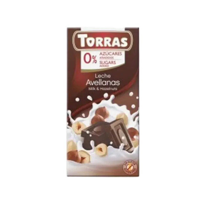 Torras tejcsokoládé mogyoróval 75 g (cukormentes)