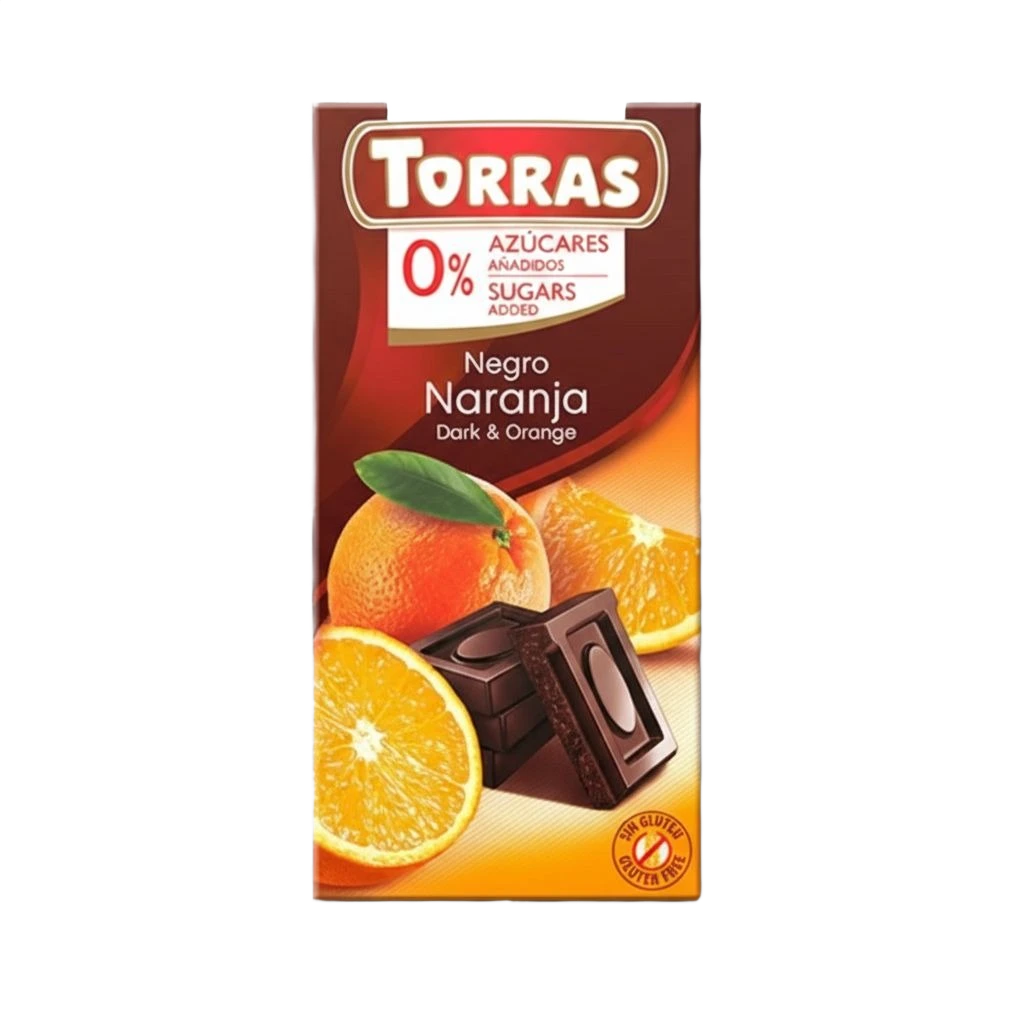 Torras keserű csokoládé narancs ízzel (cukormentes)
