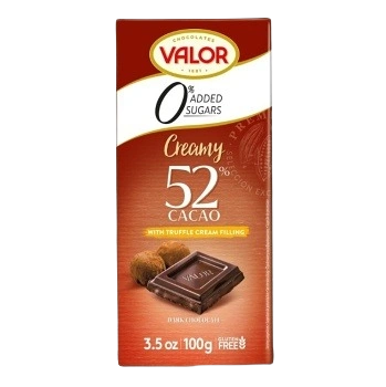 52%-os csokoládé, trüffel. Hozzáadott cukor nélkül  100 g